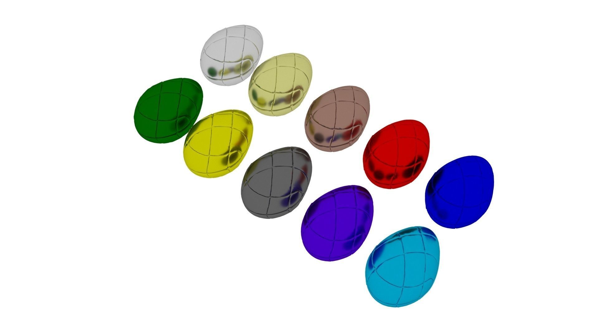 Metallic Morph Eggs Set 3D model_12