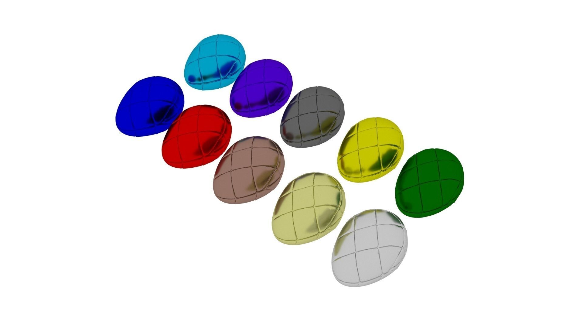 Metallic Morph Eggs Set 3D model_14