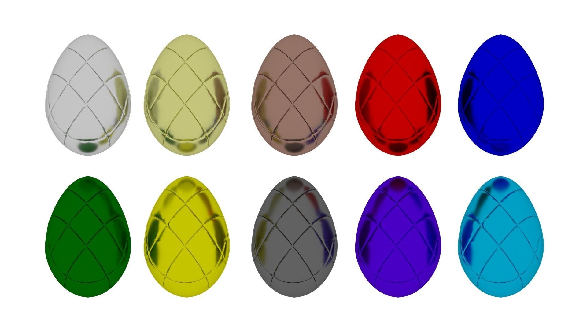 Metallic Morph Eggs Set 3D model_21