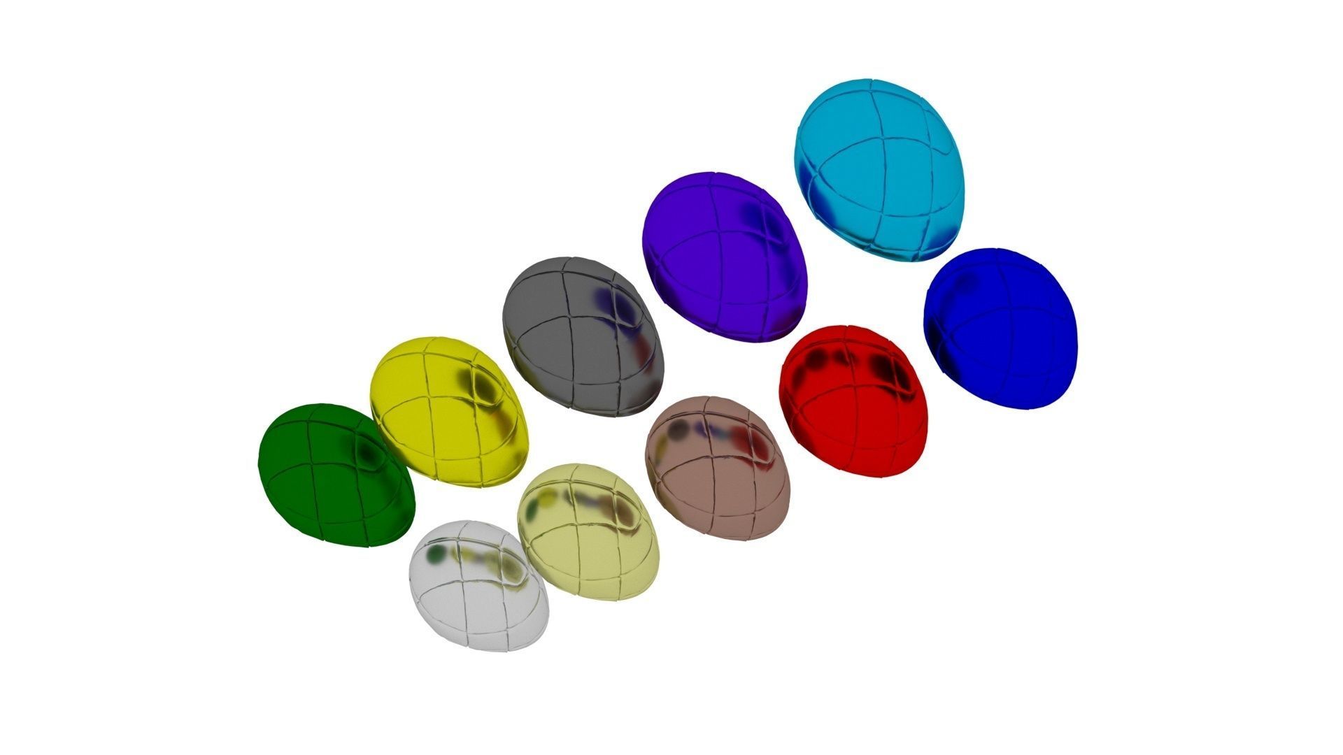 Metallic Morph Eggs Set 3D model_16