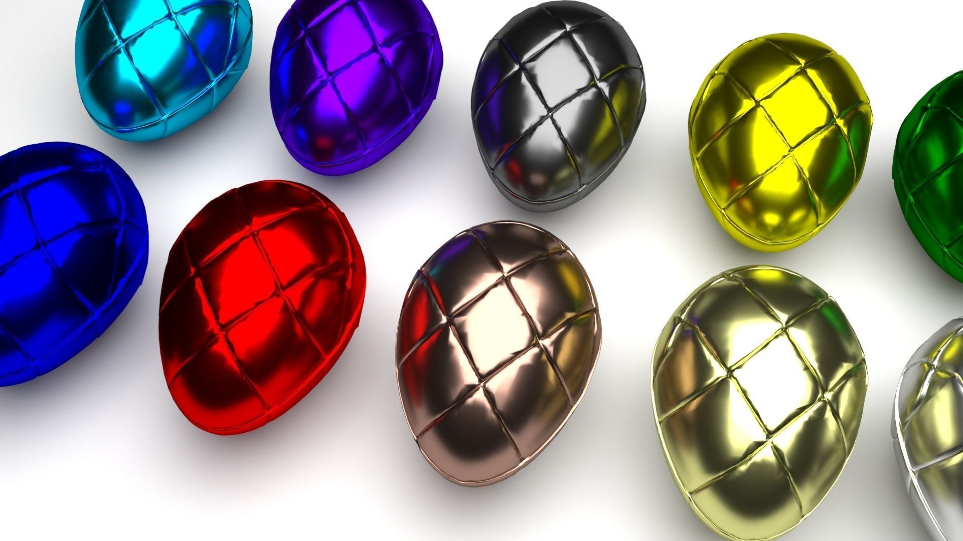 Metallic Morph Eggs Set 3D model_9