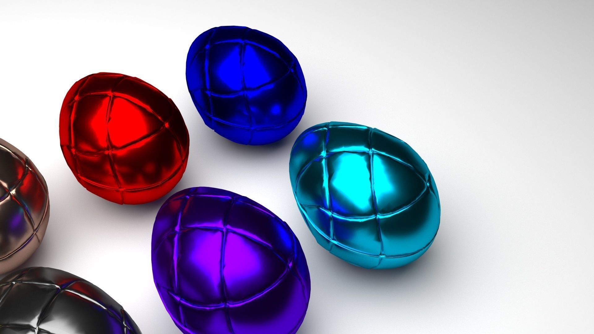 Metallic Morph Eggs Set 3D model_5