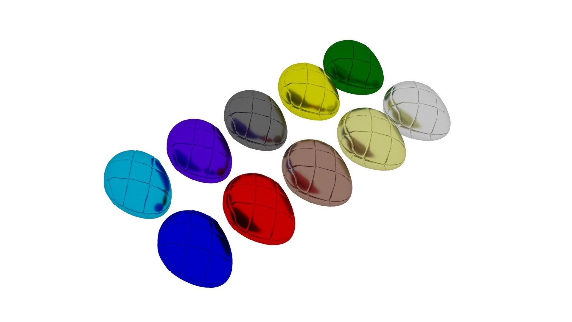 Metallic Morph Eggs Set 3D model_13