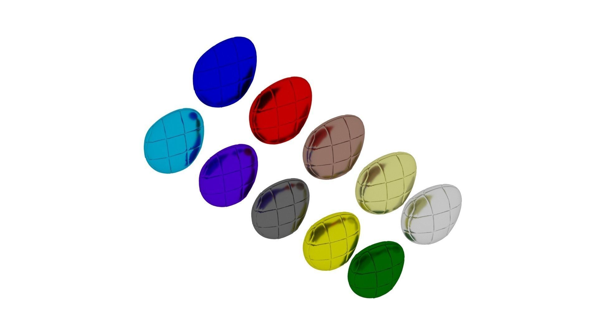 Metallic Morph Eggs Set 3D model_17