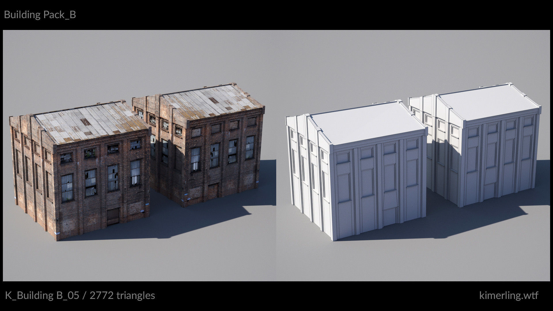 Building pack B Low-poly 3D model_6