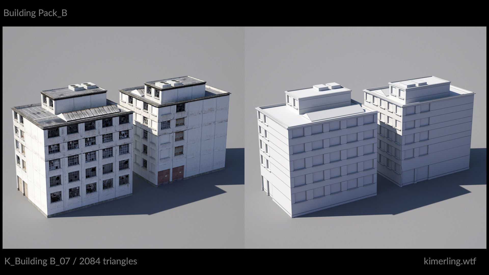 Building pack B Low-poly 3D model_8