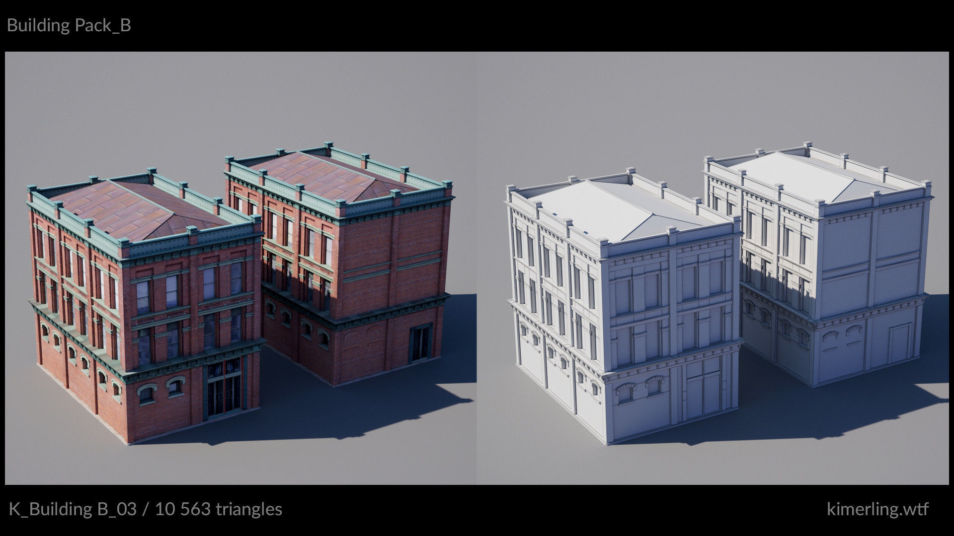 Building pack B Low-poly 3D model_4