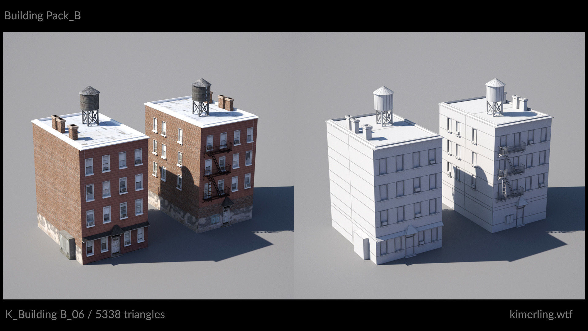 Building pack B Low-poly 3D model_7
