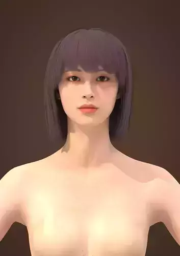 Short hair 035-FV2 for Yuna-FV2 3D model from 3DClo Software