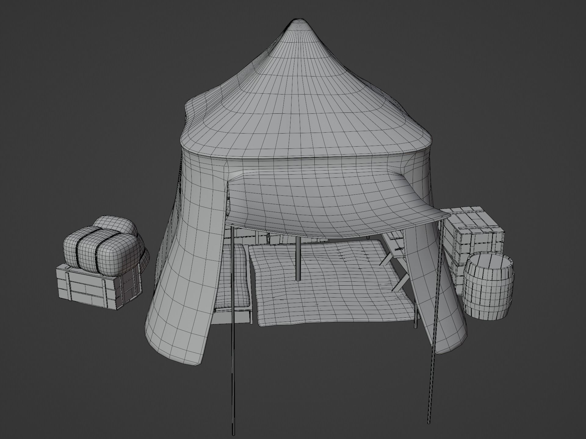 Camp Tier 3 Low-poly 3D model_16