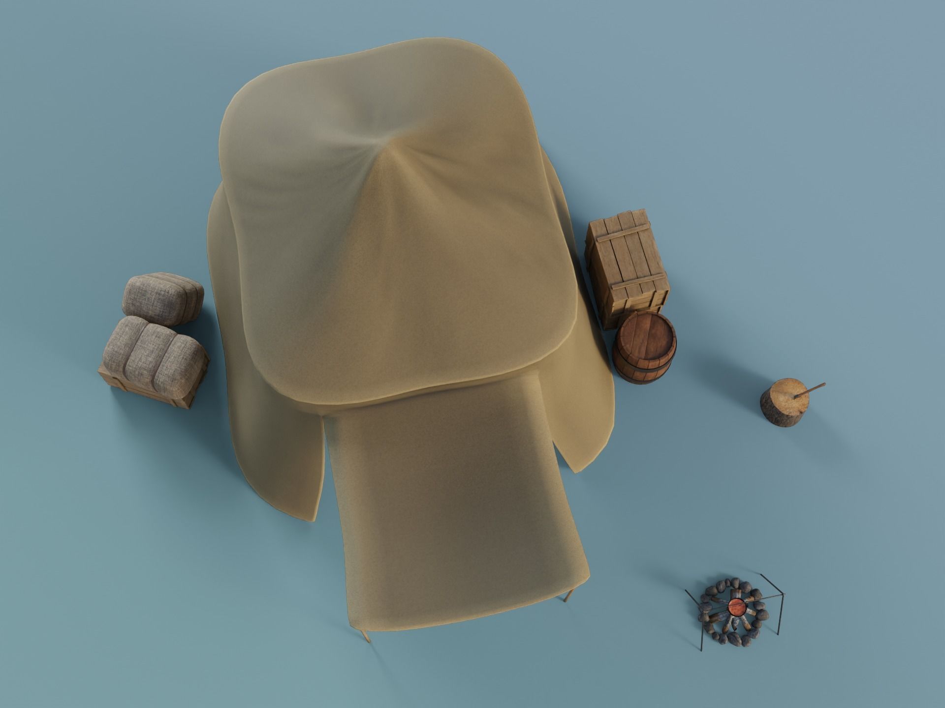 Camp Tier 3 Low-poly 3D model_8