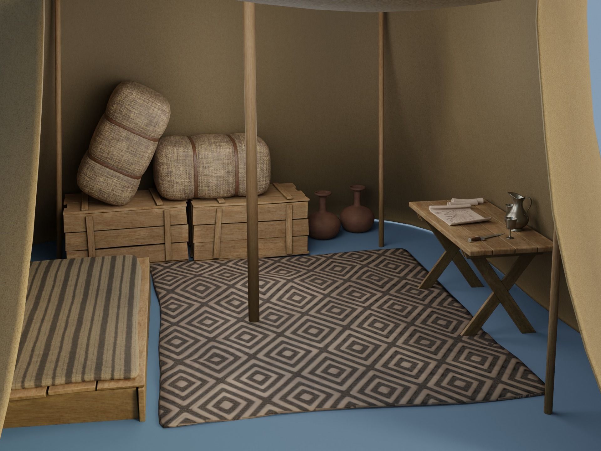 Camp Tier 3 Low-poly 3D model_9