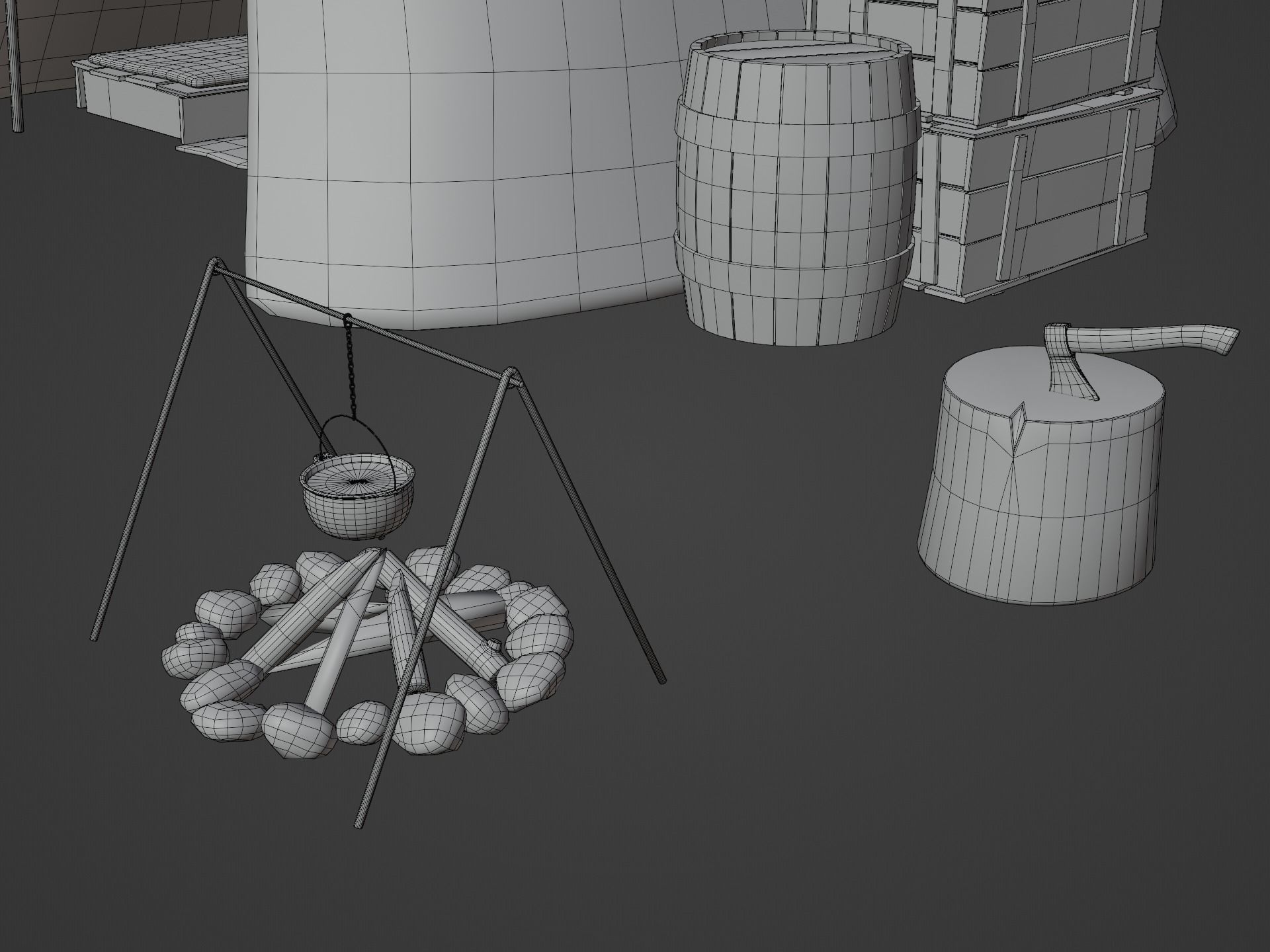 Camp Tier 3 Low-poly 3D model_17