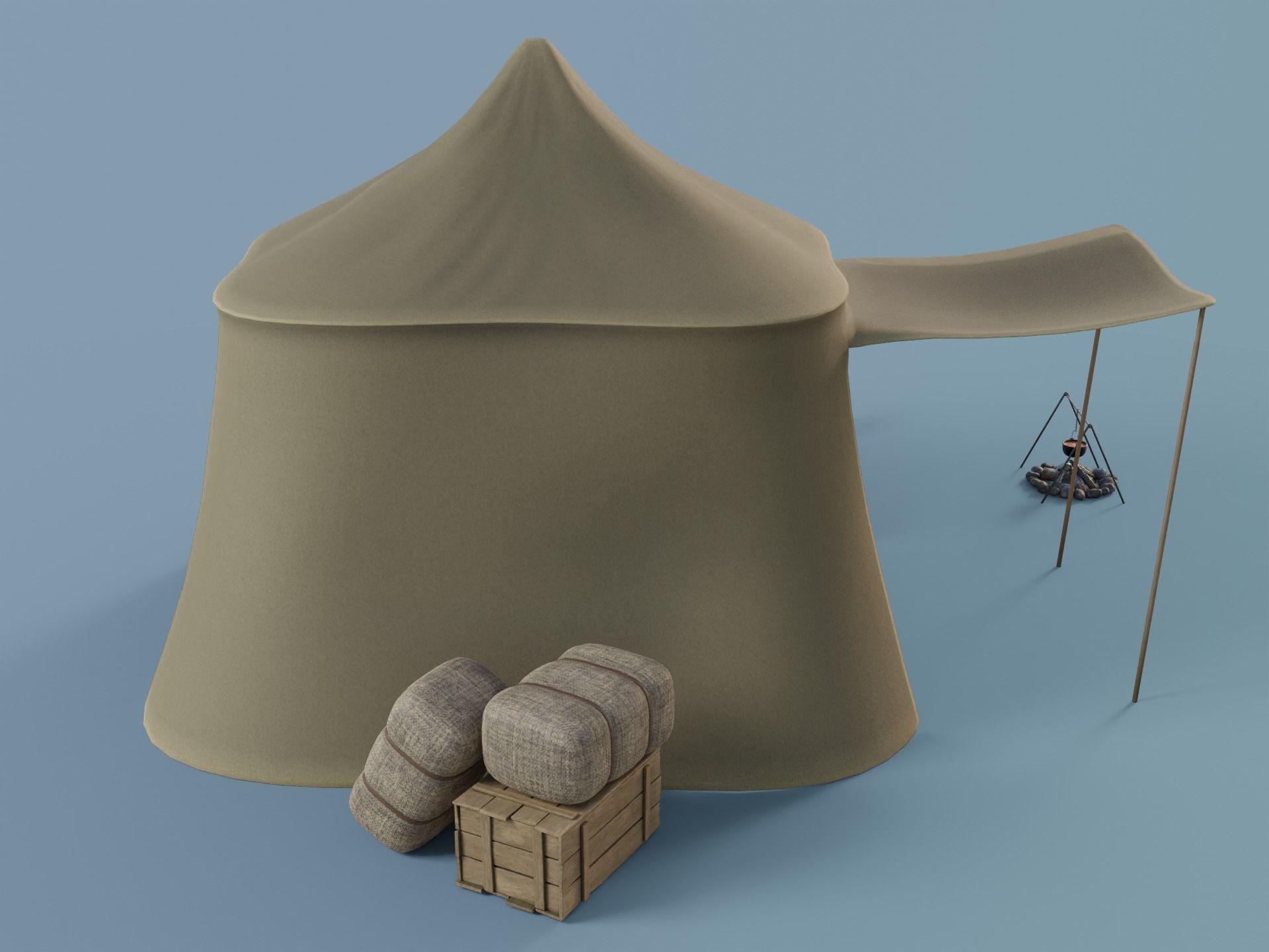 Camp Tier 3 Low-poly 3D model_6