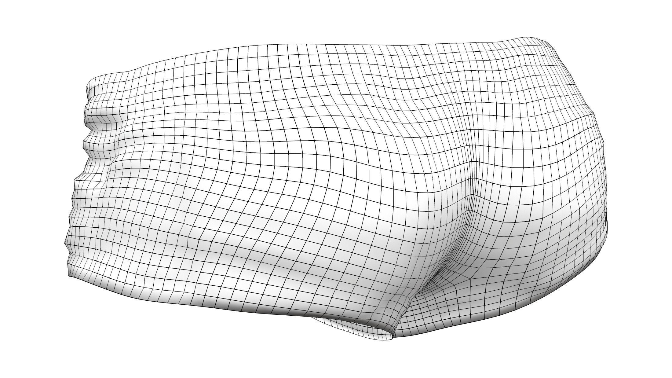 Open Front Unbuttoned Unzipped Micro Denim Shorts Low-poly 3D model_7