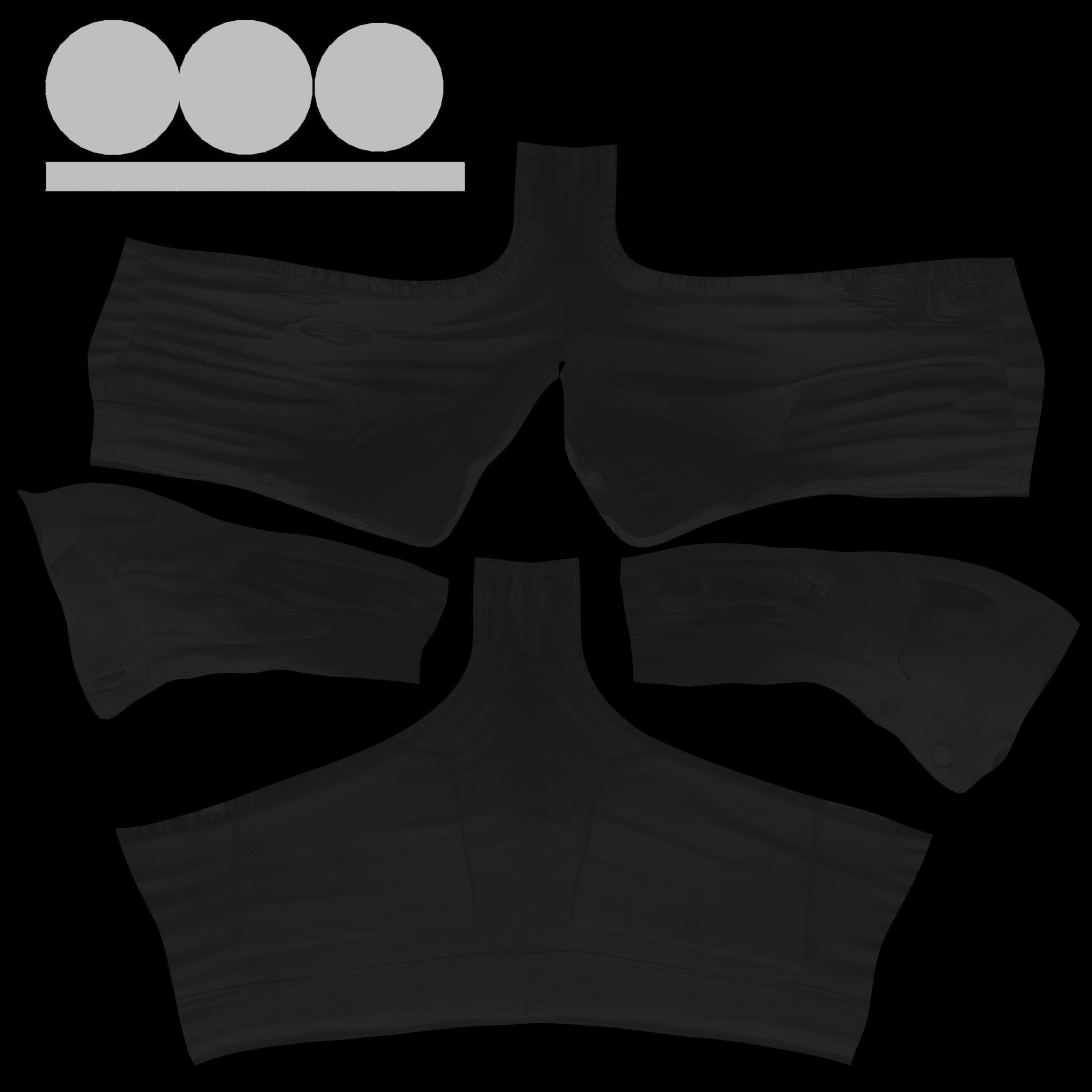 Open Front Unbuttoned Unzipped Micro Denim Shorts Low-poly 3D model_11