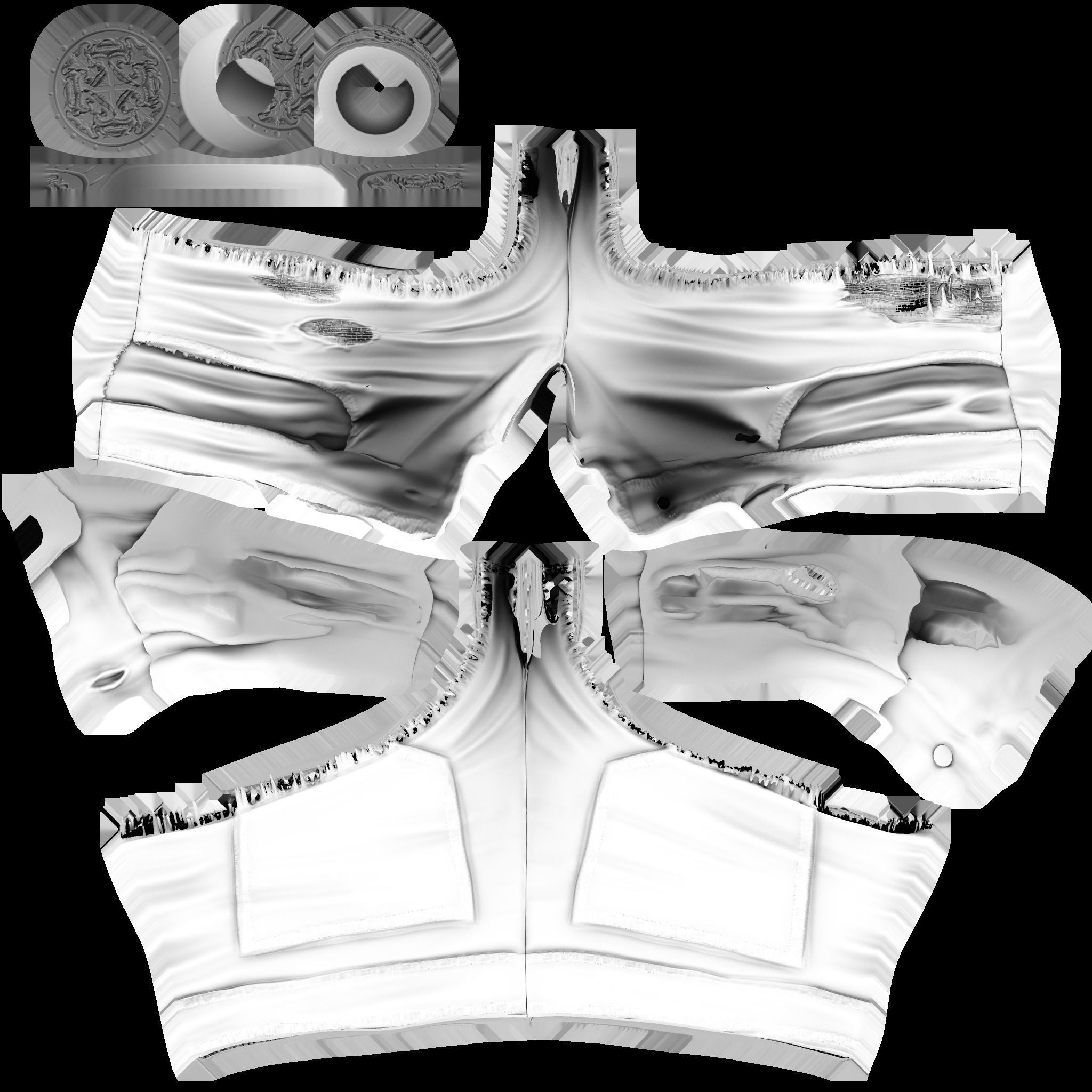 Open Front Unbuttoned Unzipped Micro Denim Shorts Low-poly 3D model_12