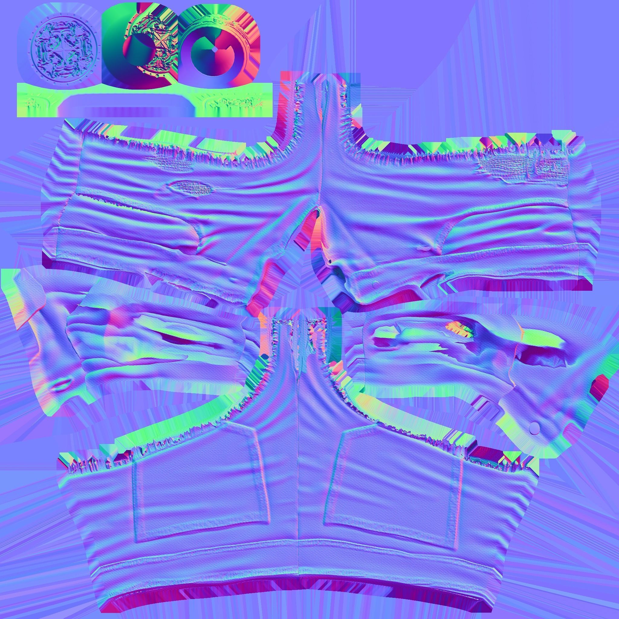 Open Front Unbuttoned Unzipped Micro Denim Shorts Low-poly 3D model_10