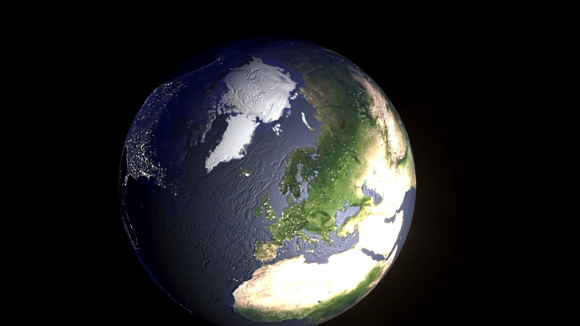 Earth With Day Changing Animation 3D model_30