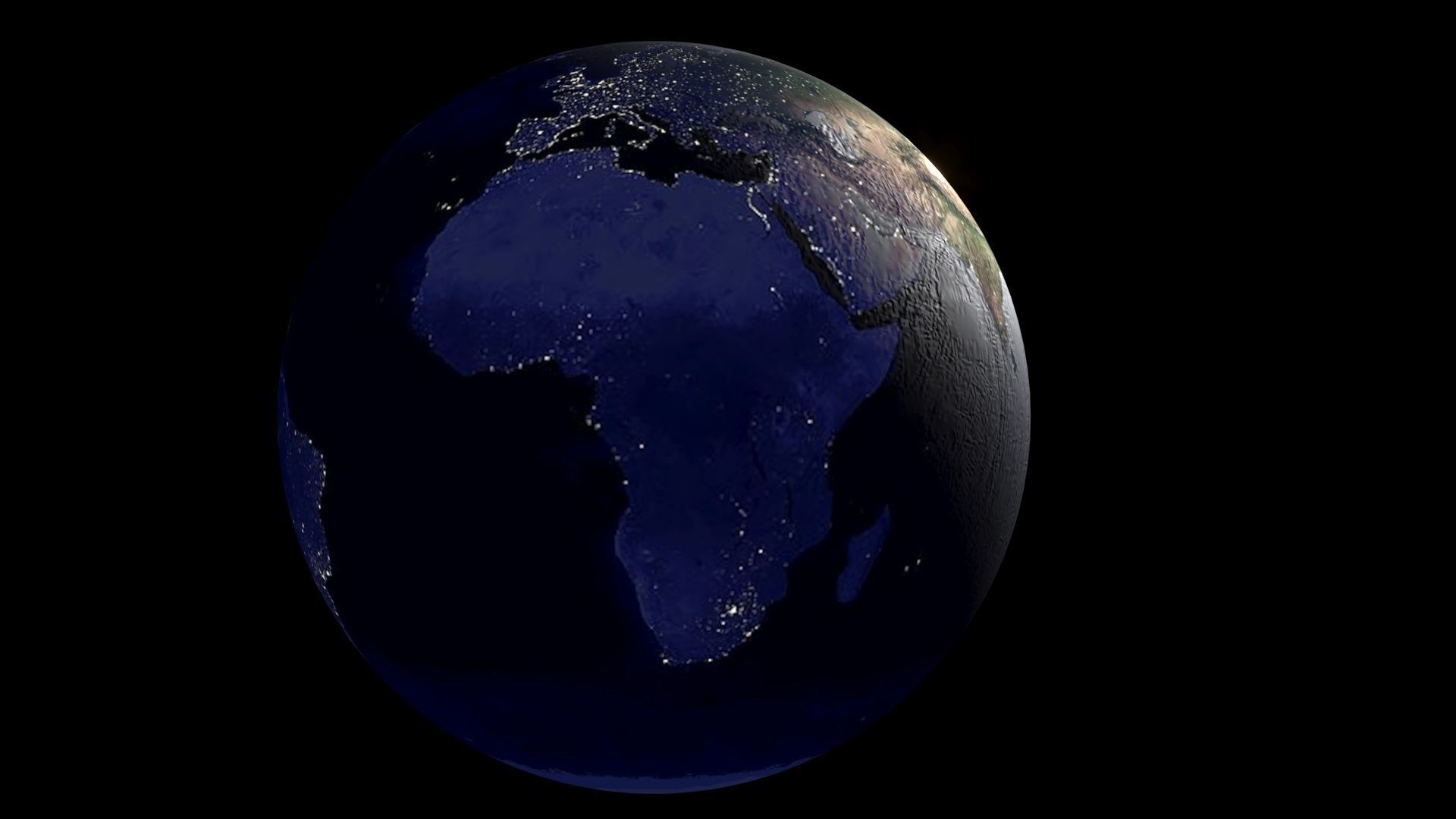 Earth With Day Changing Animation 3D model_27