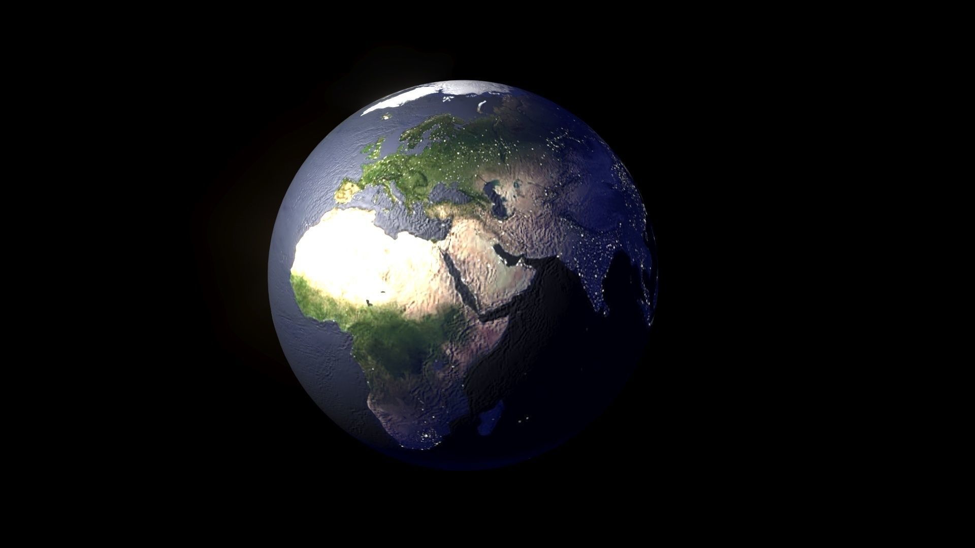 Earth With Day Changing Animation 3D model_2