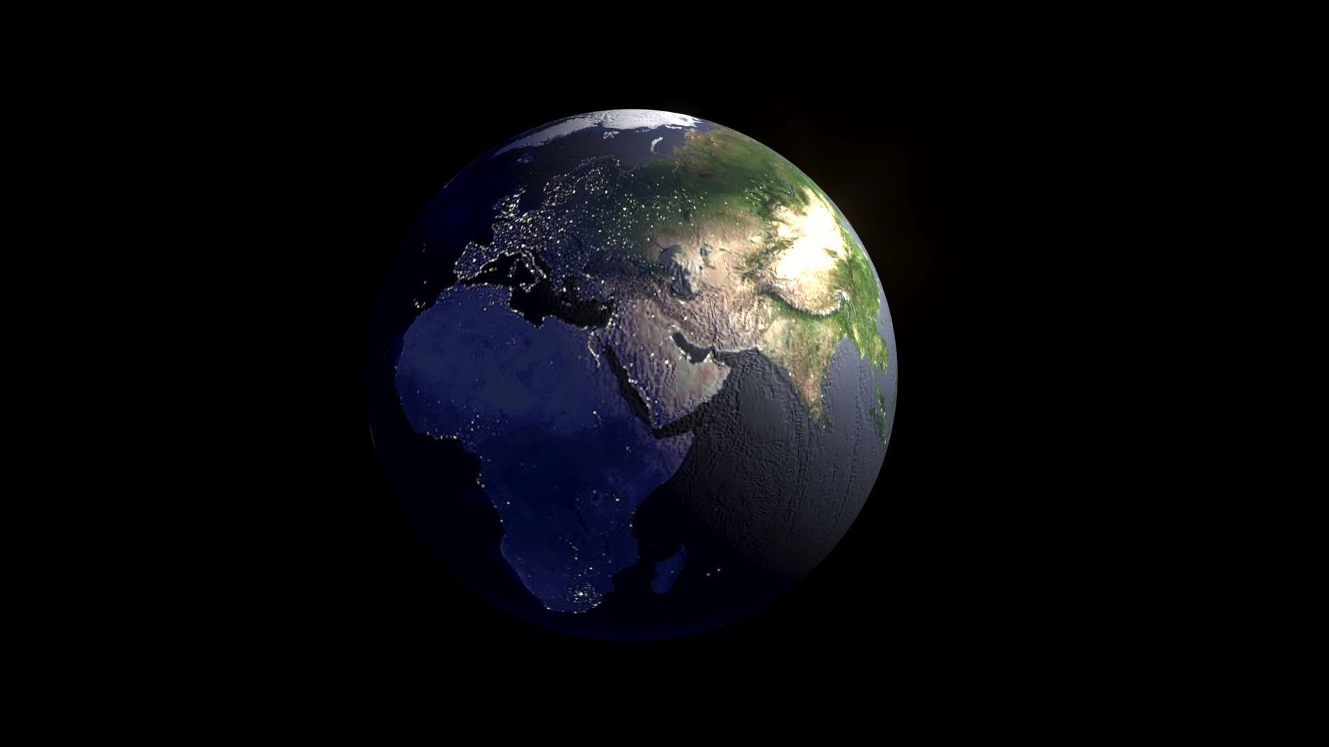 Earth With Day Changing Animation 3D model_29
