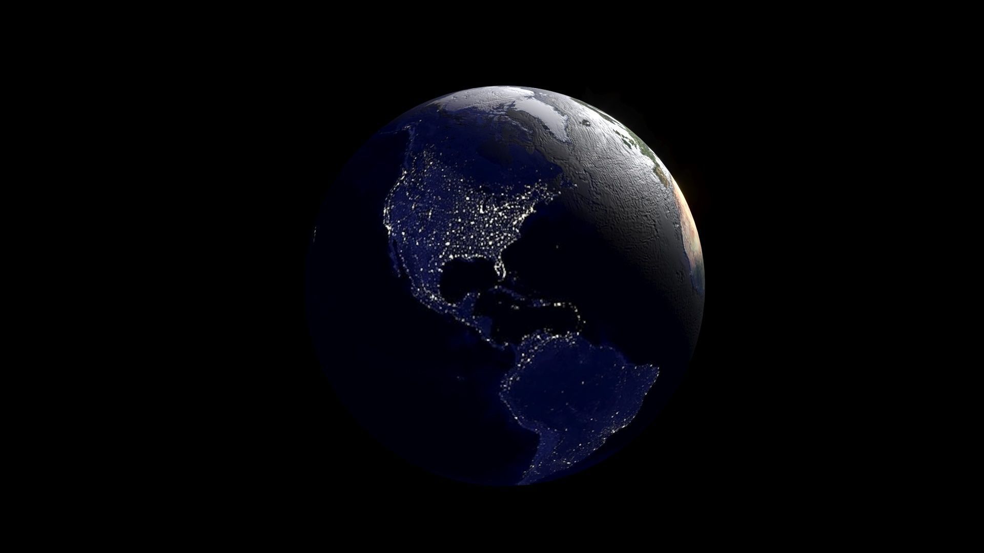 Earth With Day Changing Animation 3D model_7