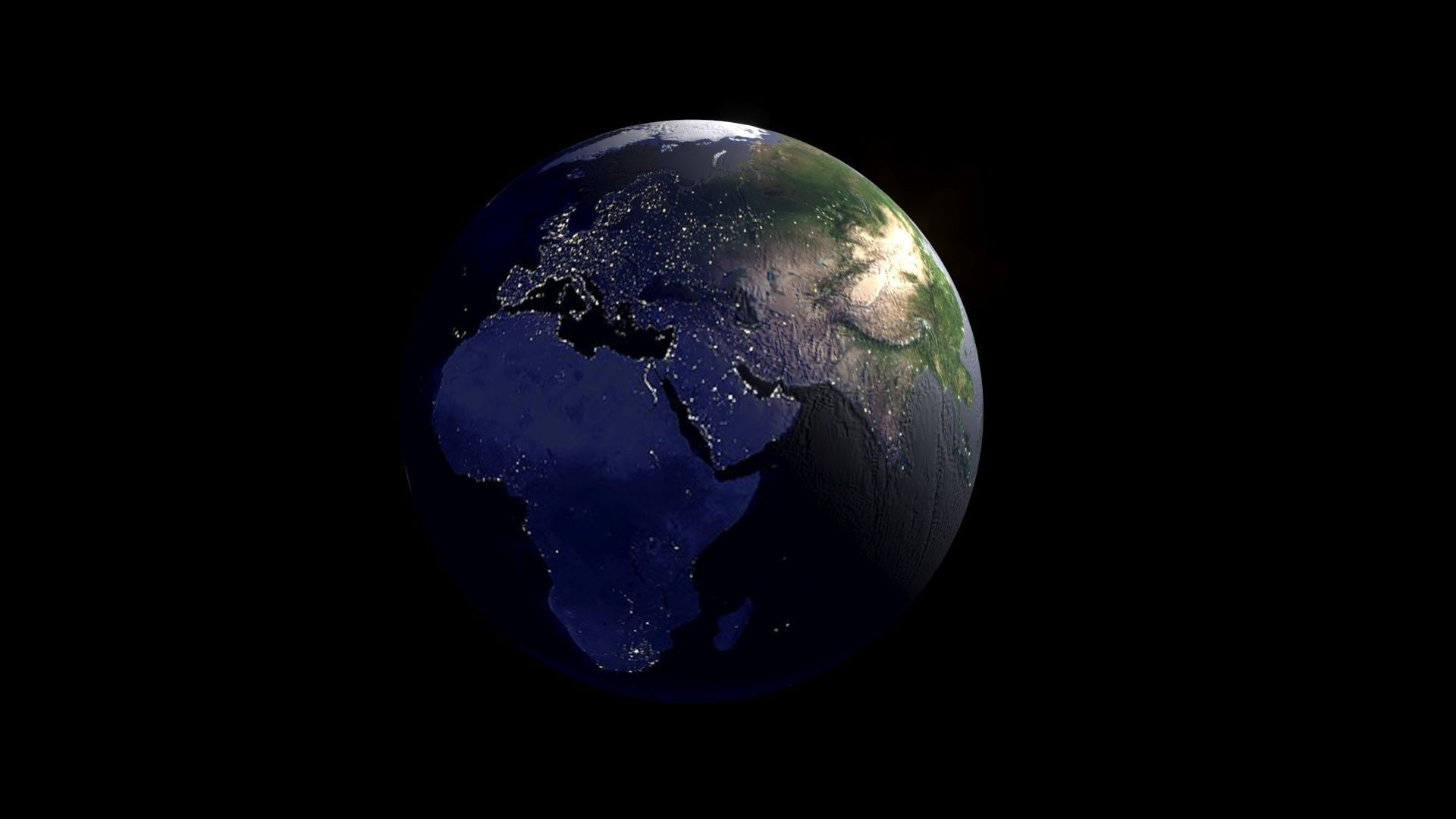 Earth With Day Changing Animation 3D model_3