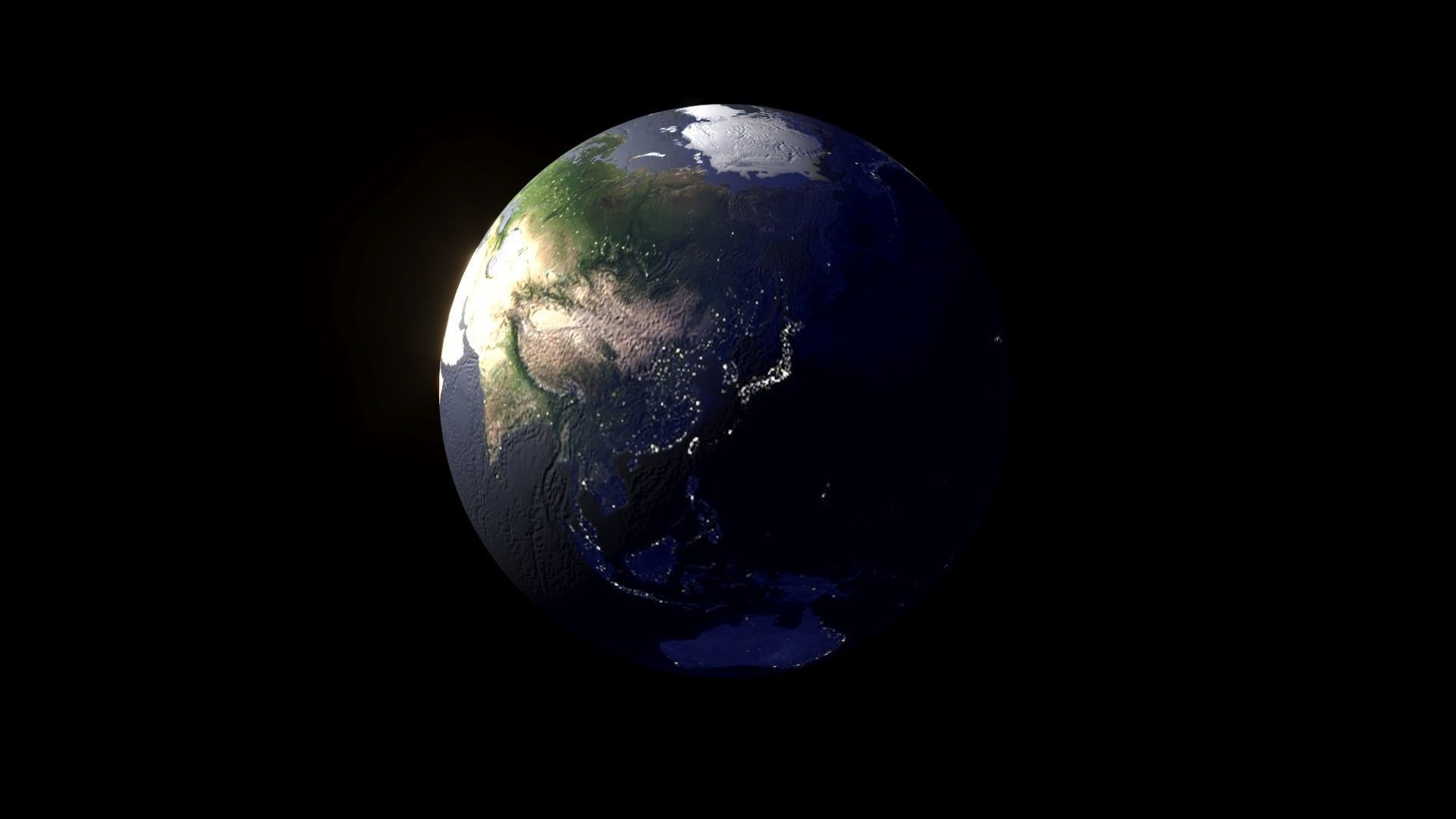 Earth With Day Changing Animation 3D model_19