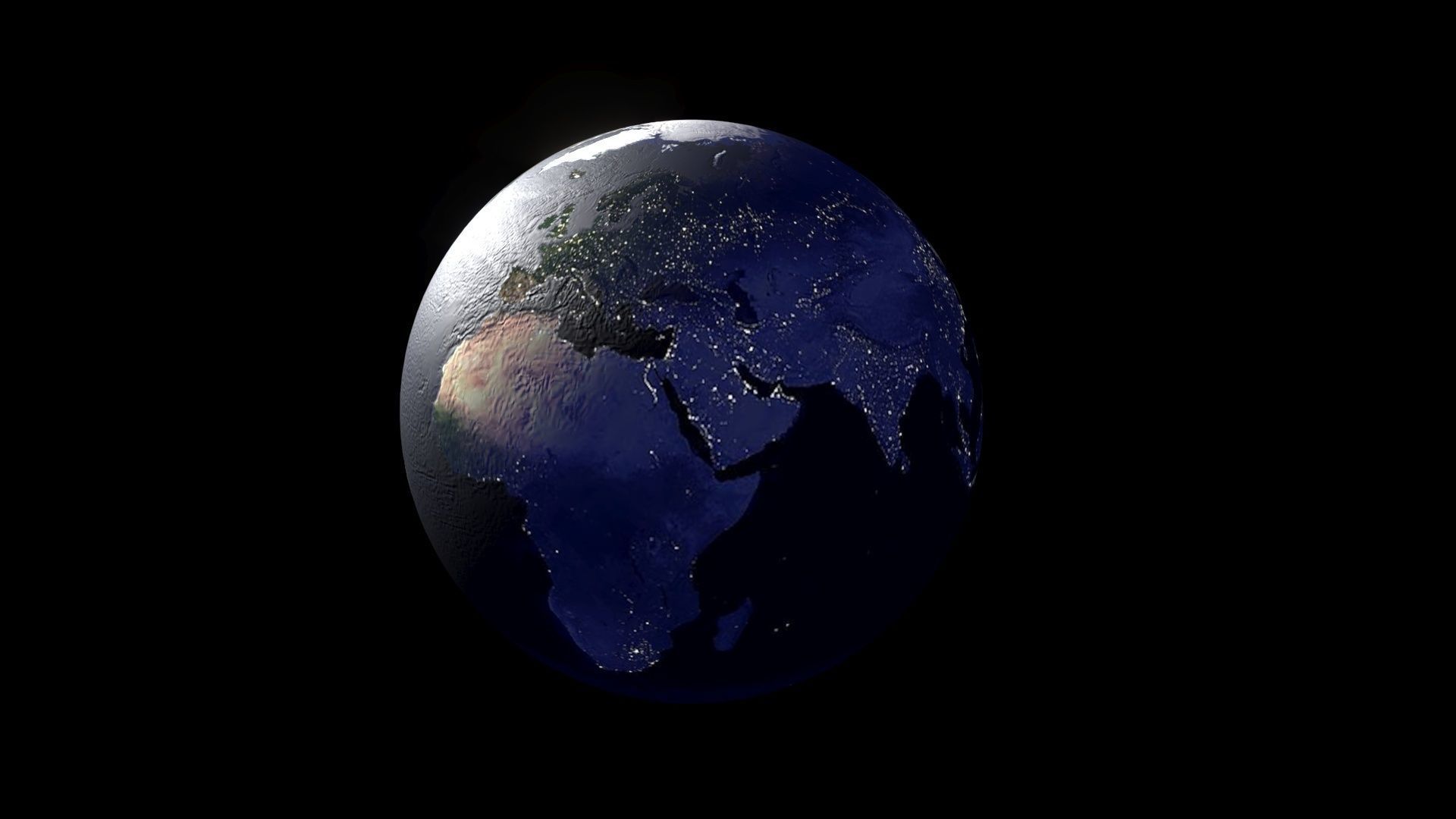Earth With Day Changing Animation 3D model_1