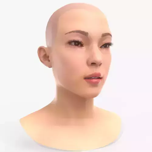 Asian Girl Head Game Ready Low-poly 3D model
