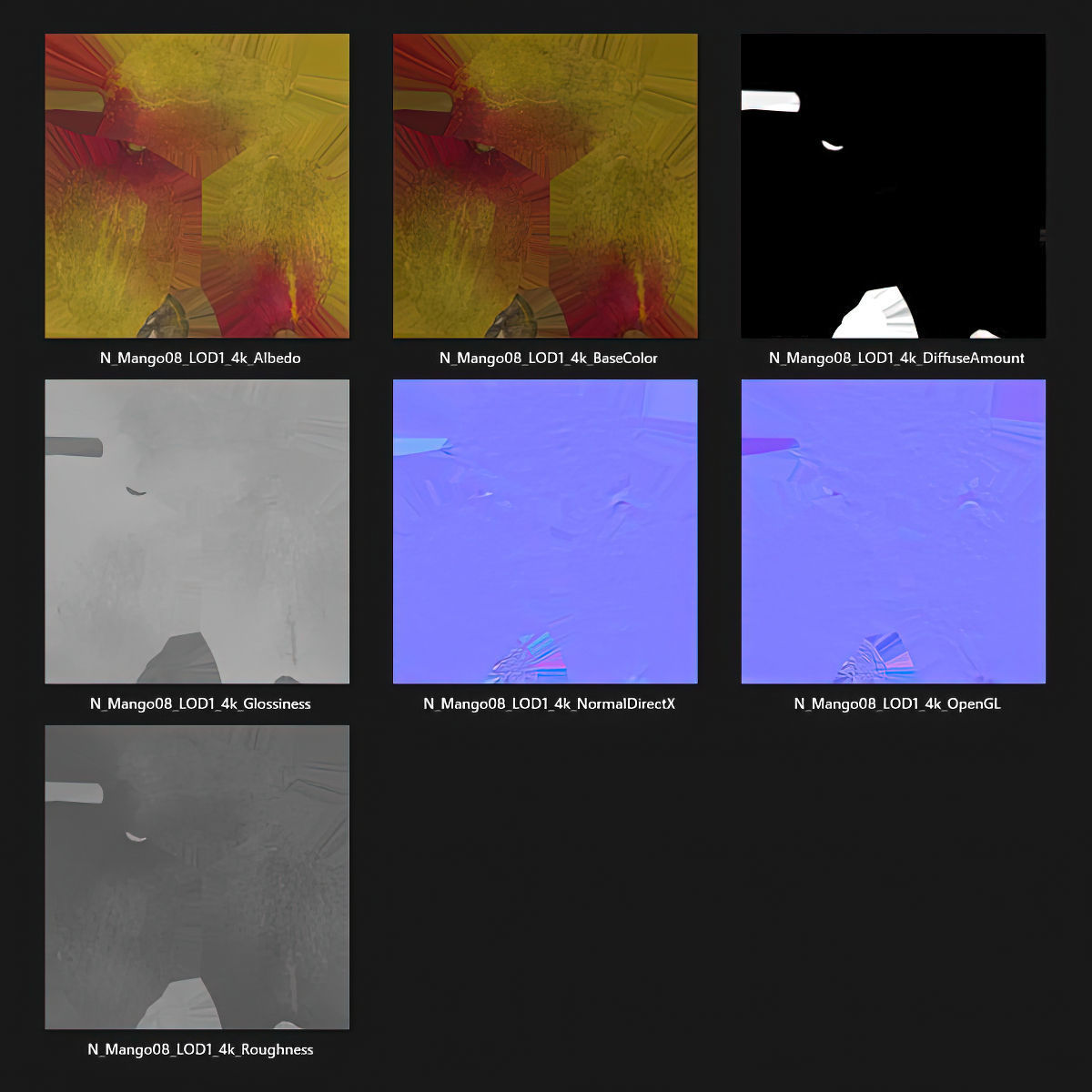 Mango fruit 3D Model Collection_10