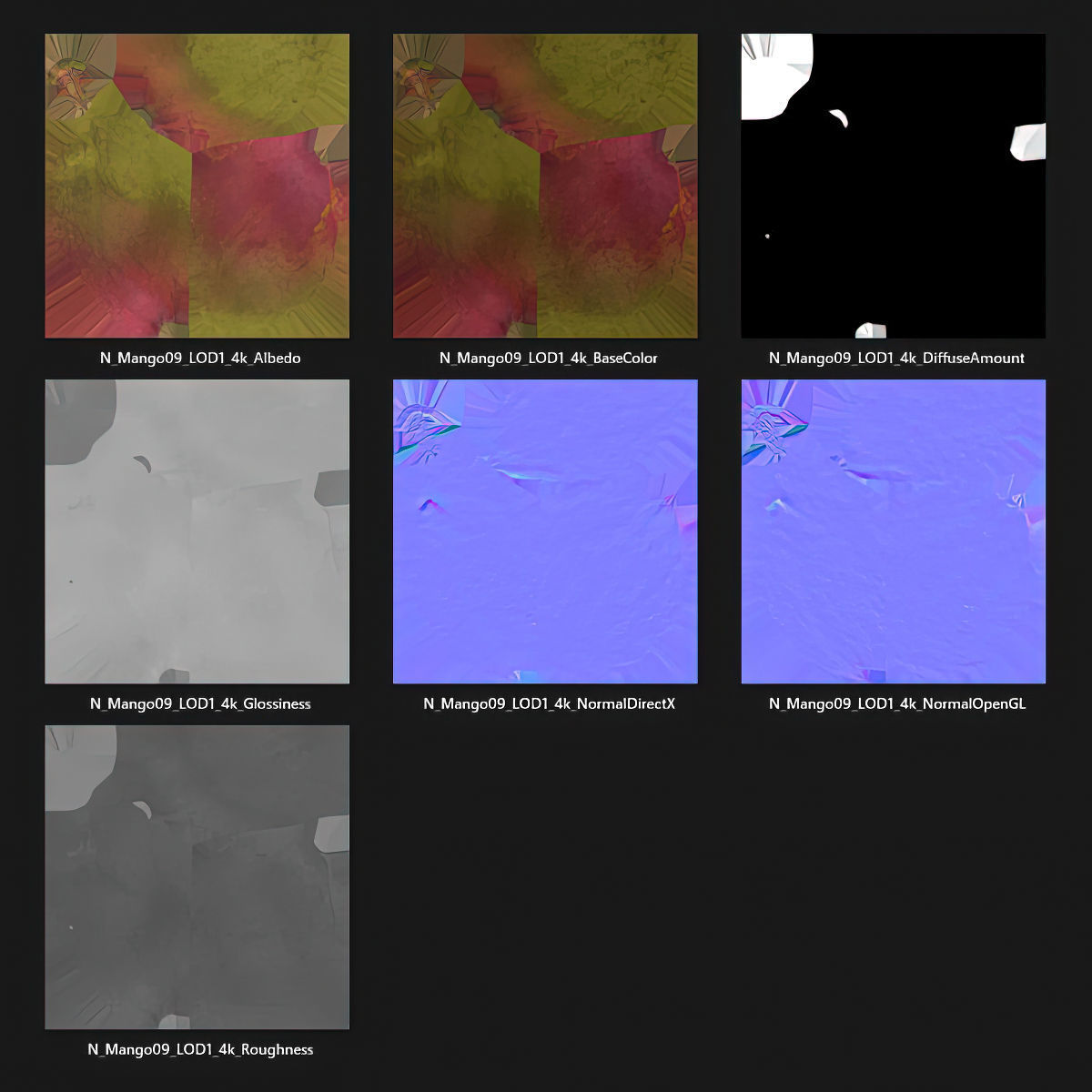 Mango fruit 3D Model Collection_35