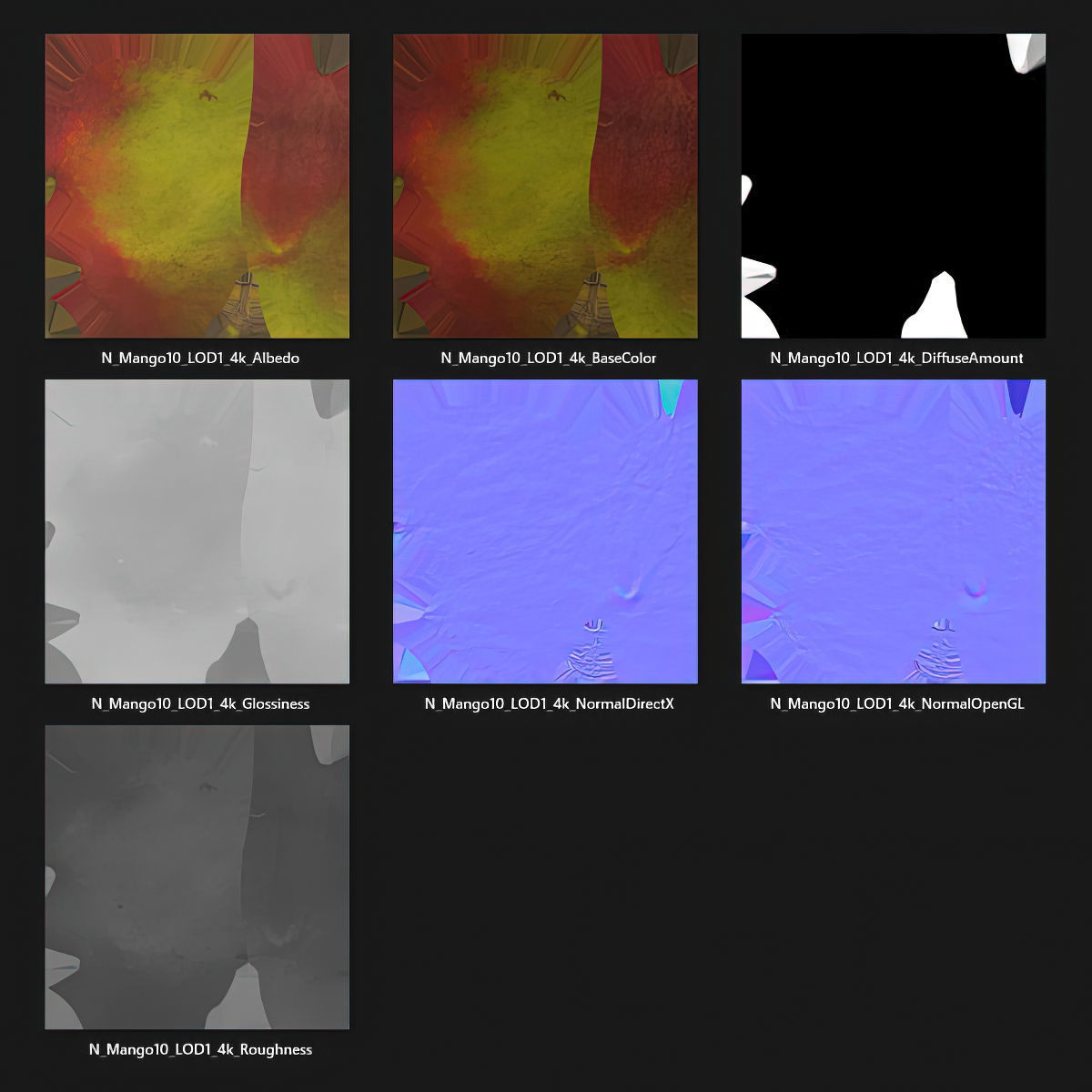 Mango fruit 3D Model Collection_32