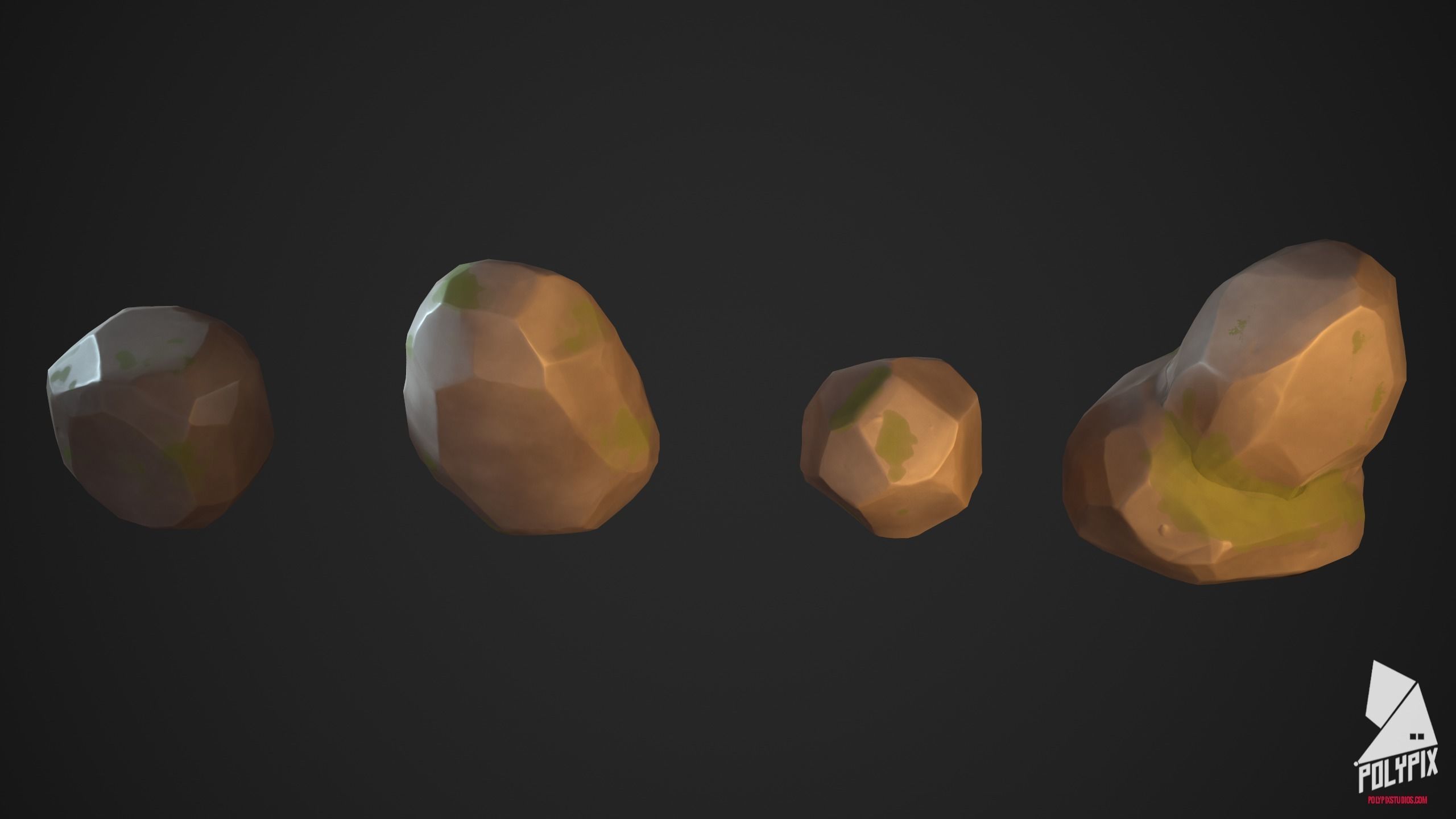 Rock Kit Low-poly 3D model_2