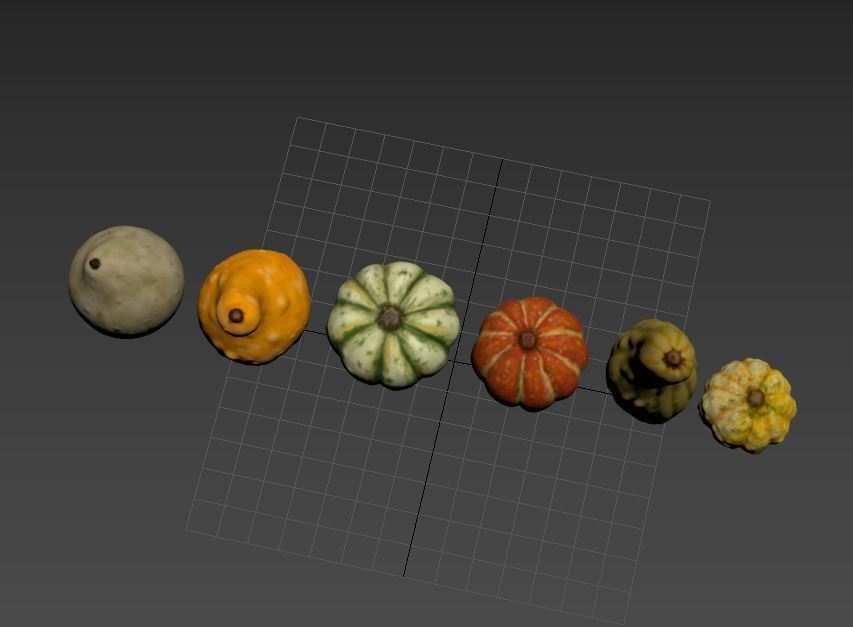 Gourds for Fall Decor 3D model_4
