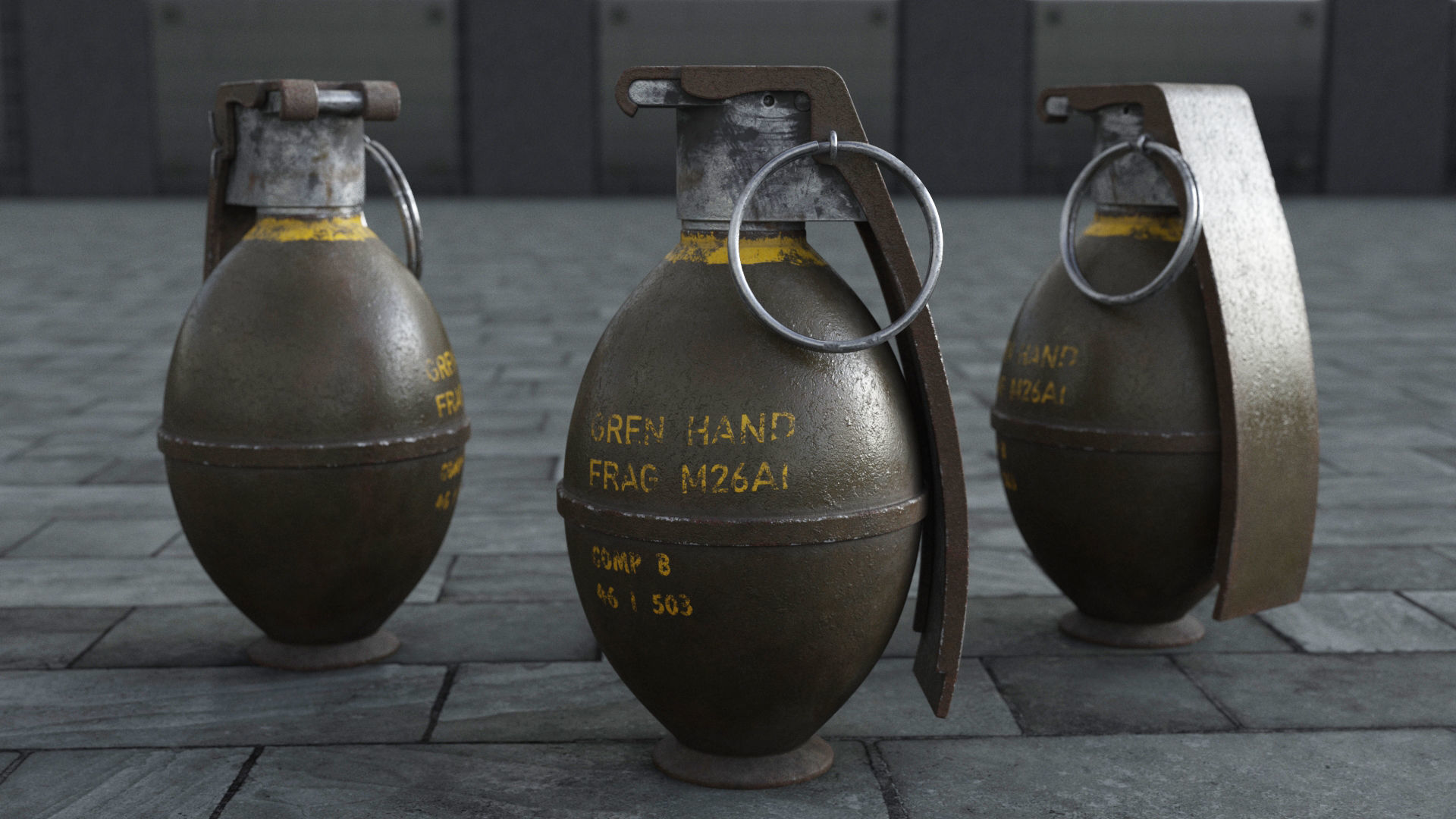 Hand Grenade v3 Low-poly 3D model_2