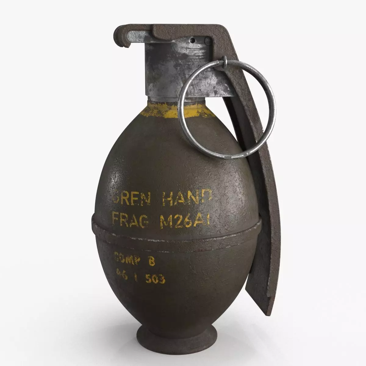 Hand Grenade v3 Low-poly 3D model_0