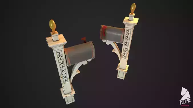 Mailbox pair of mailboxes Low-poly 3D model