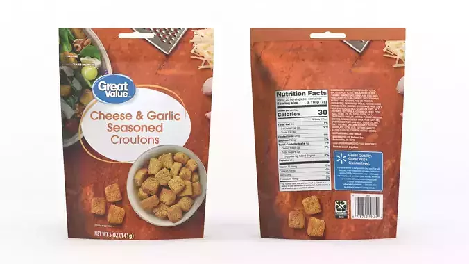 Great Value Seasoned Croutons 3D model