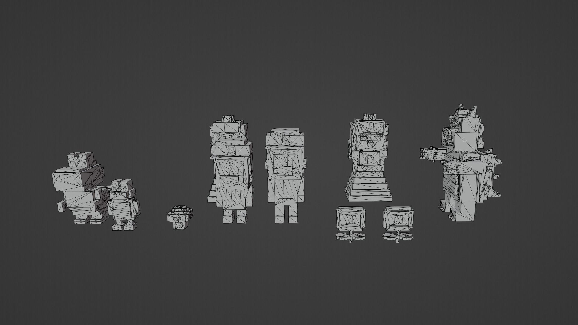 Voxel Super Mario Characters Low-poly 3D model_21