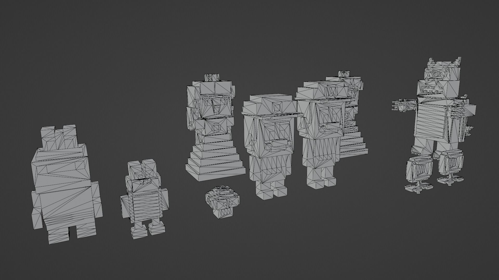 Voxel Super Mario Characters Low-poly 3D model_22