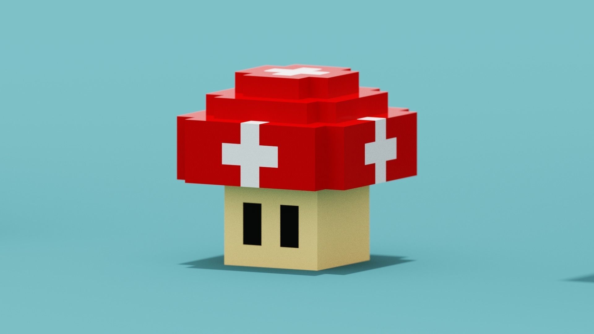 Voxel Super Mario Characters Low-poly 3D model_7