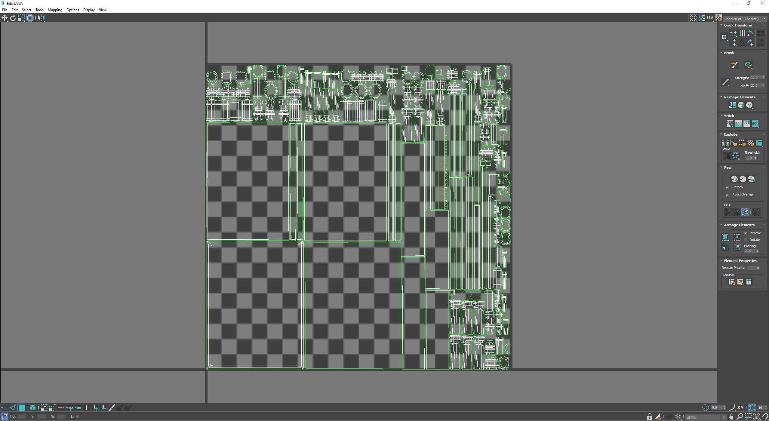 Medieval Table and Banches Low-poly 3D model_8