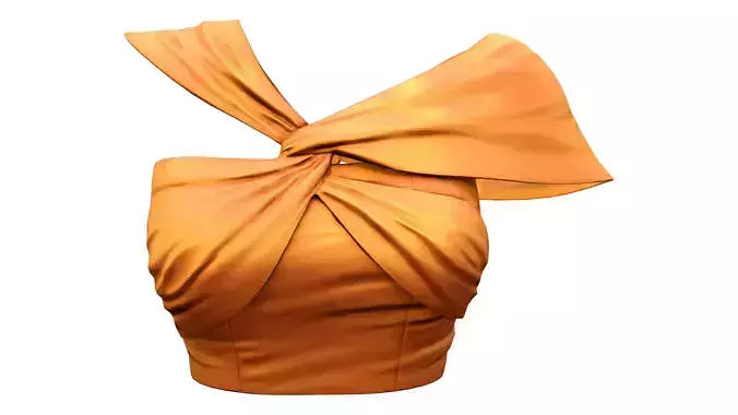 One Shoulder Wrap Interlaced Chest Crop Top
