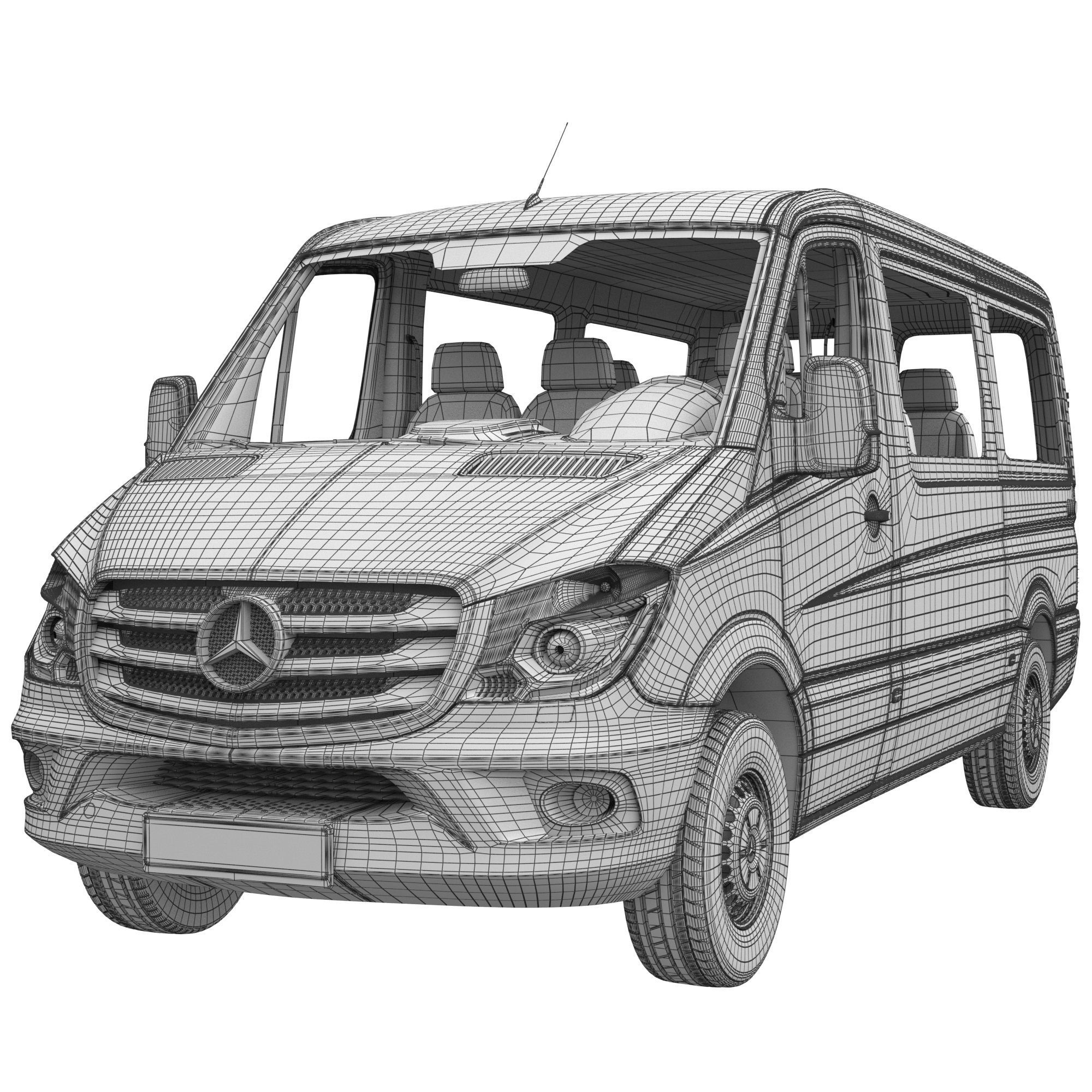 Mercedes-Benz Sprinter 2015 Minibus L2H1 3D model_15
