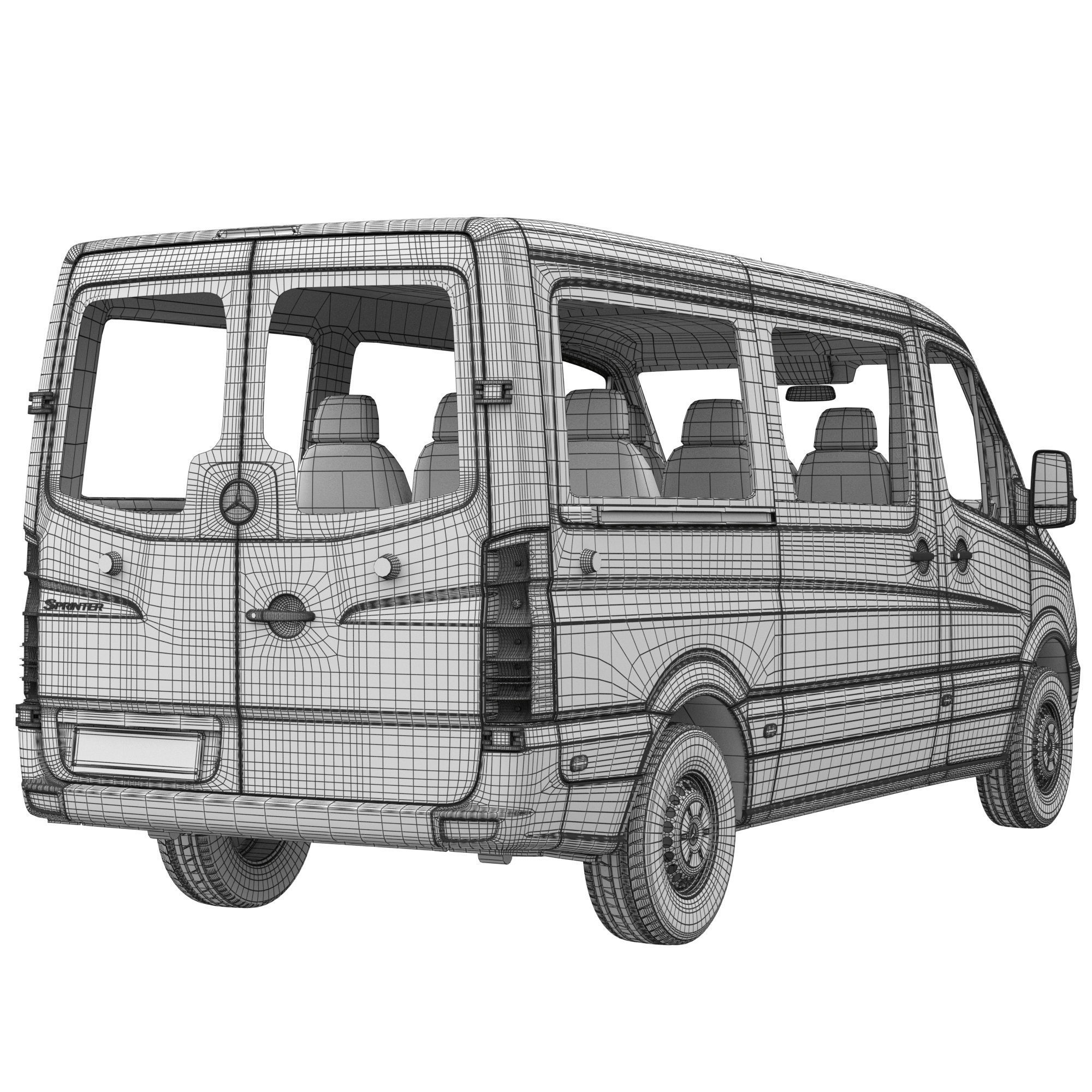 Mercedes-Benz Sprinter 2015 Minibus L2H1 3D model_14