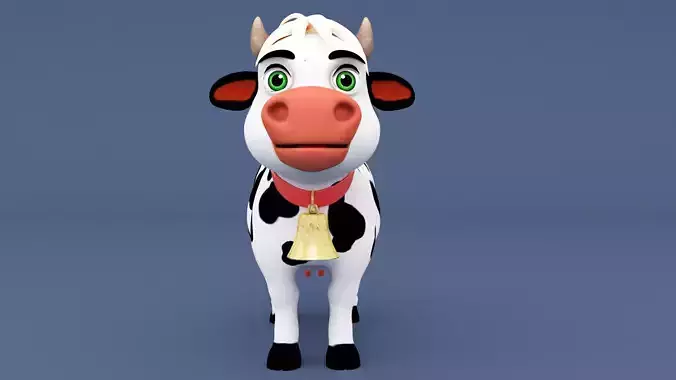 Cow Cartoon - Low -poly