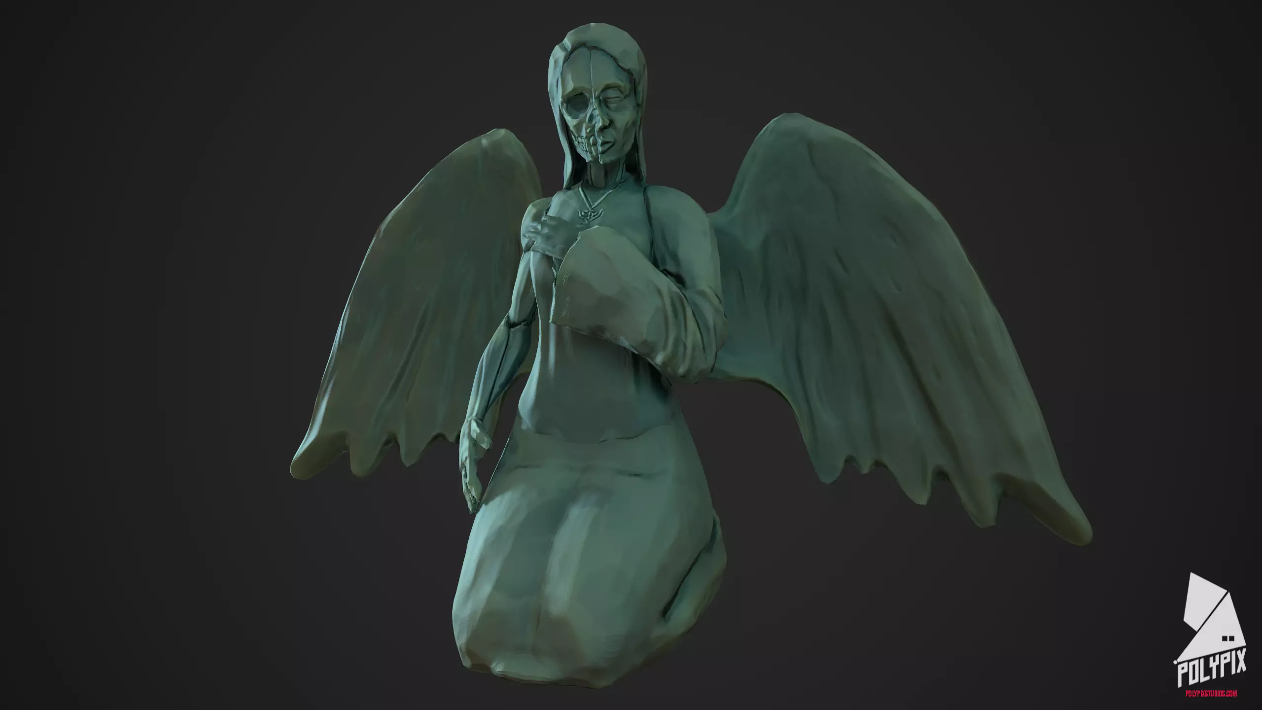 Angel Statue Low-poly 3D model
