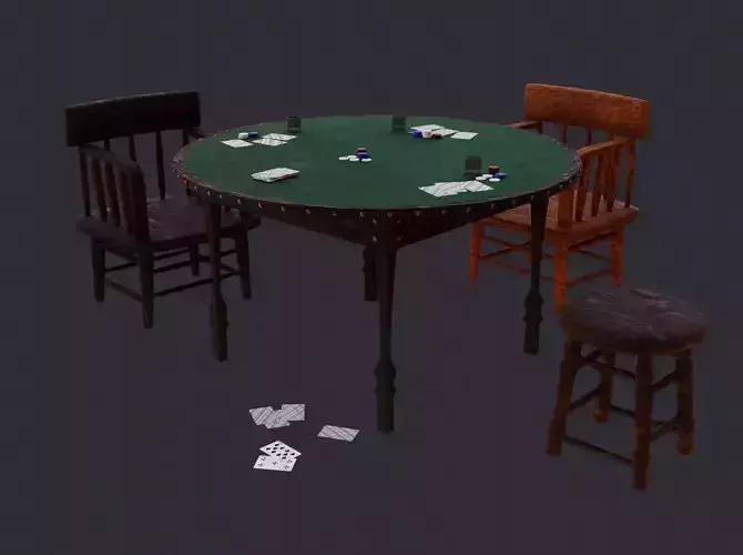 Poker table 3D Model 